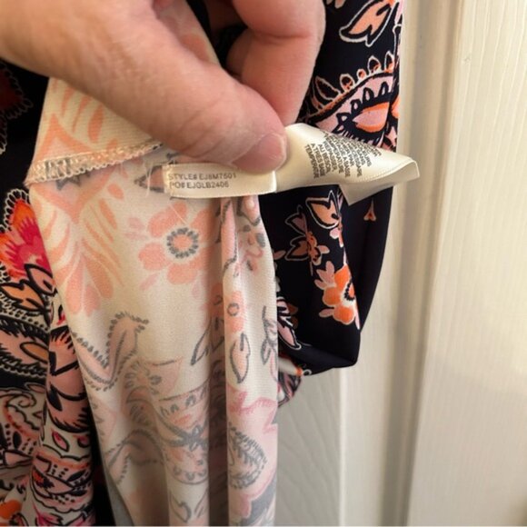 Eliza J Pink Navy Orange Paisley print Sheath dress‎ Size 6 - Picture 5 of 7